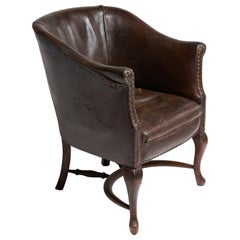 Georgian Leather Armchair, England, circa 1780