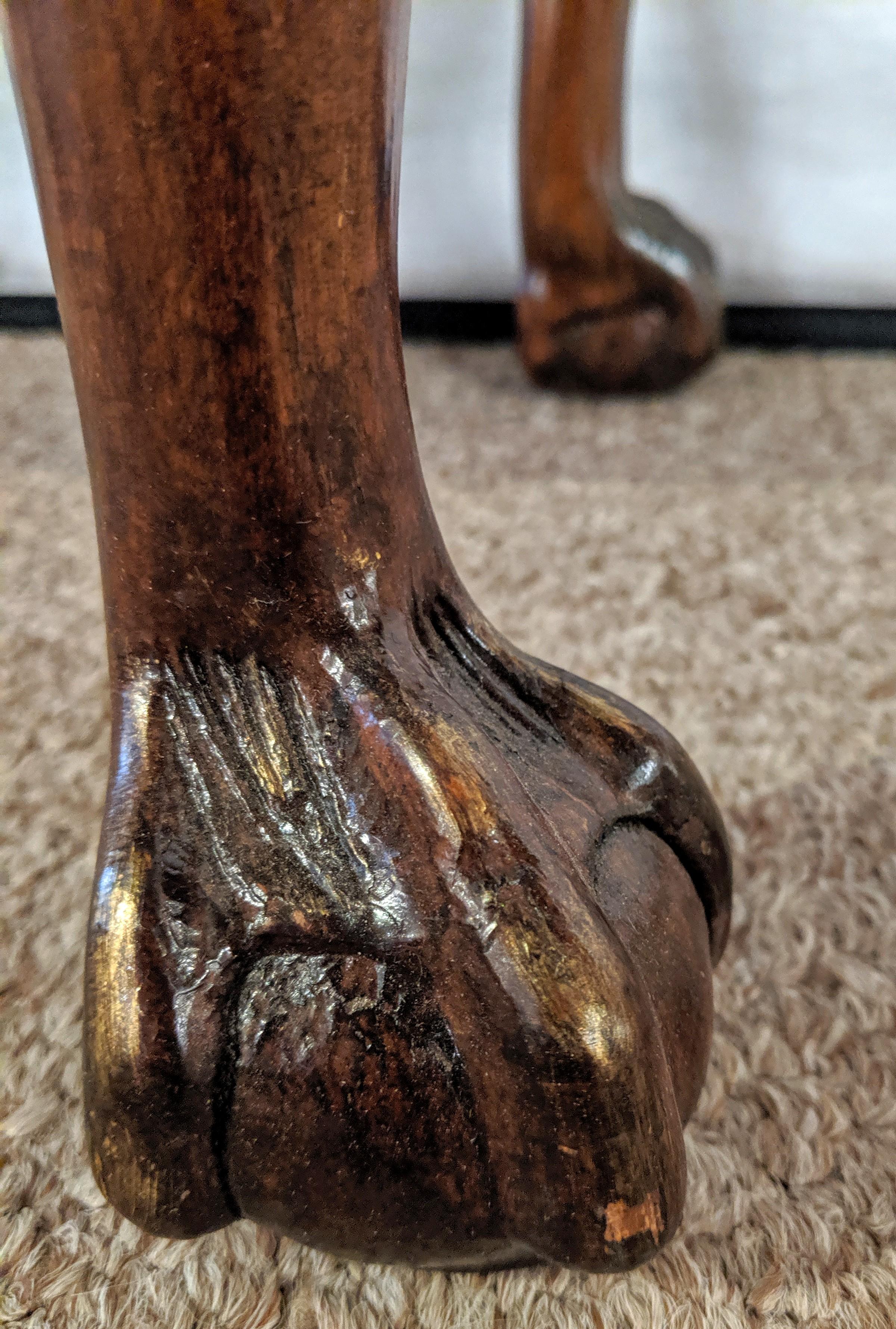 Georgian Leather Ball and Claw Foot Stool or Bench 4