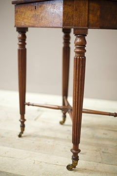 Georgian Lift Top Mahogany Table with Reeded Legs