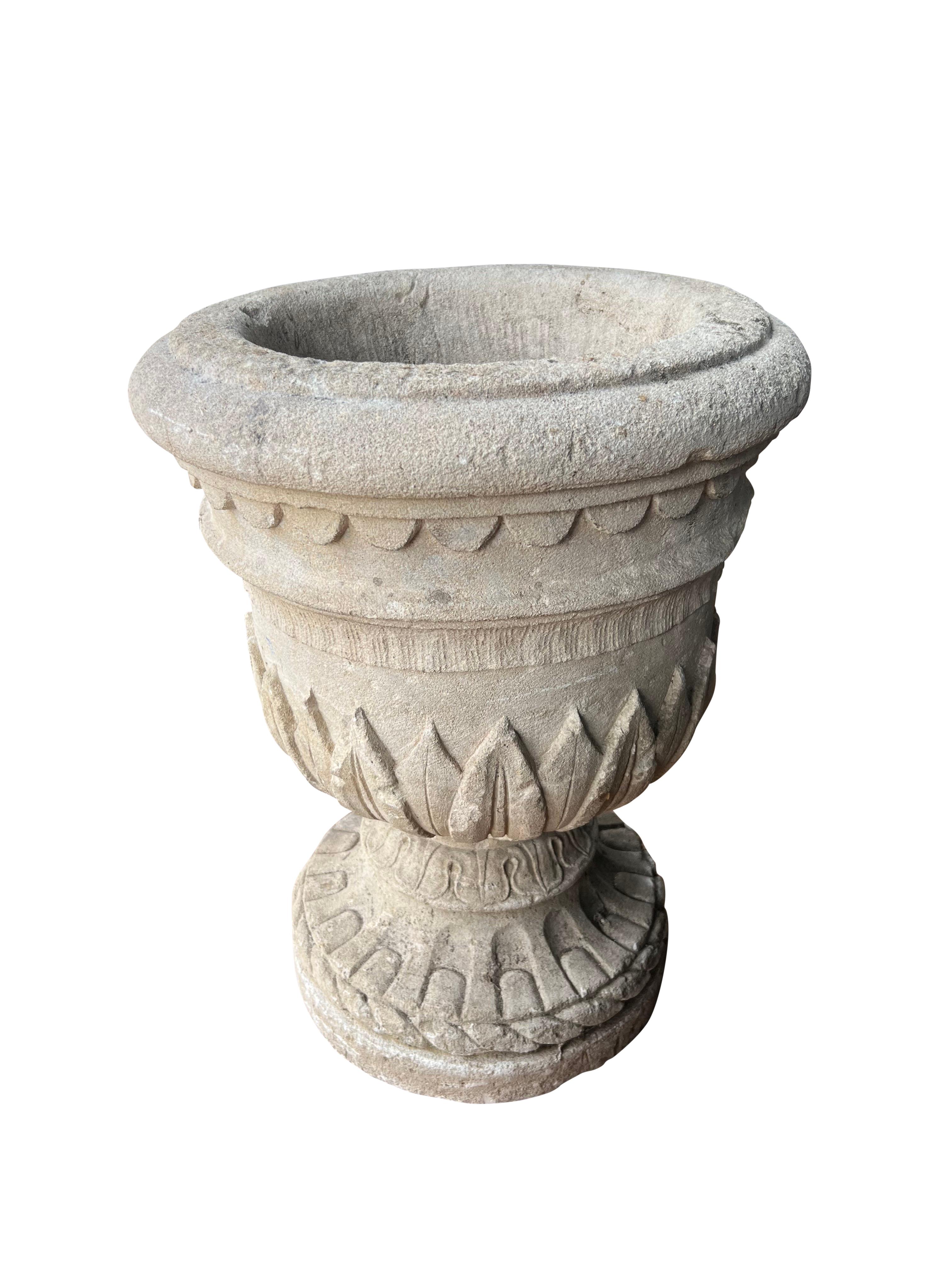 19th Century Georgian Limestone Urn From Wall Hall, Hertfordshire For Sale