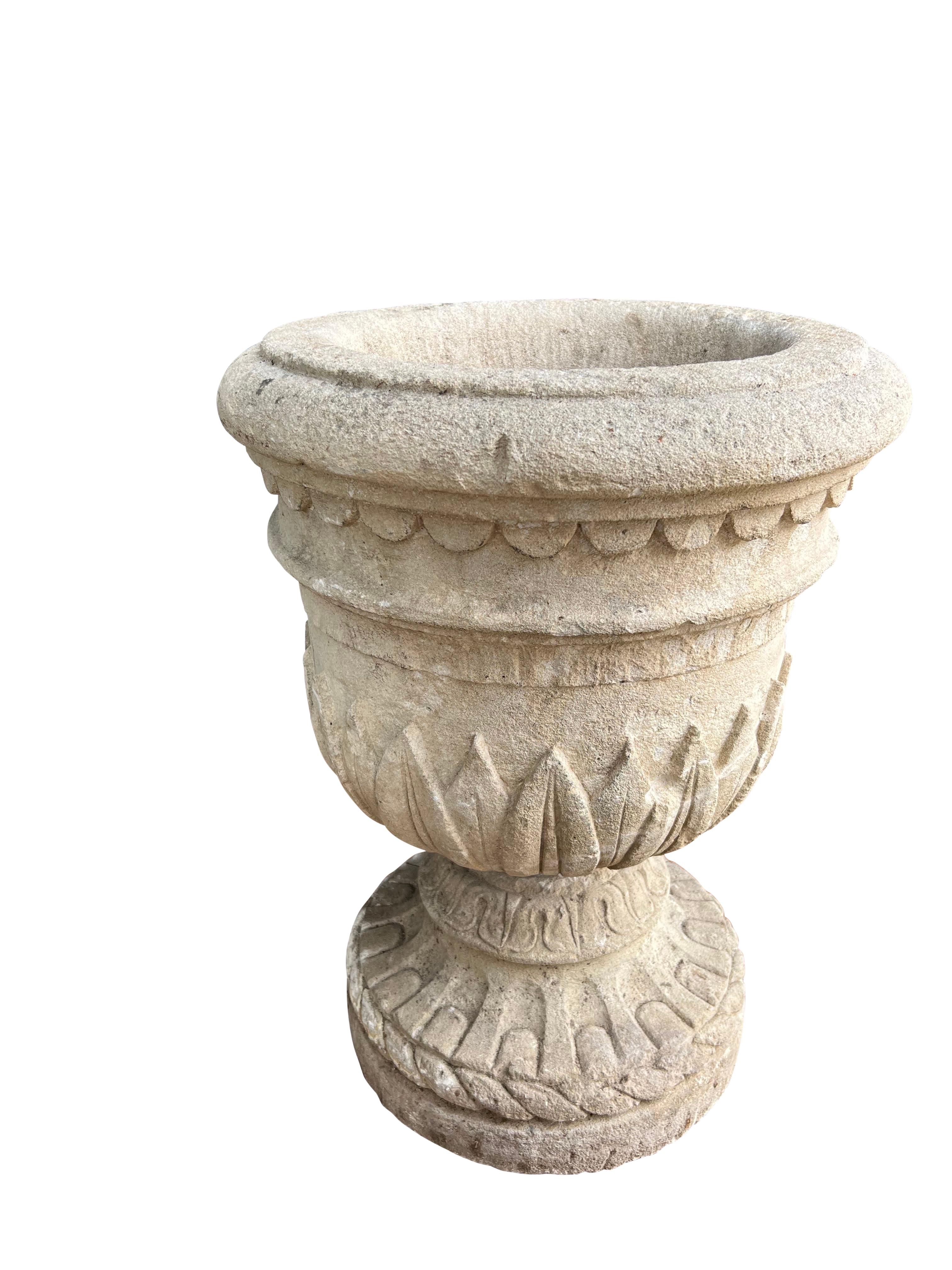 Georgian Limestone Urn From Wall Hall, Hertfordshire For Sale 1