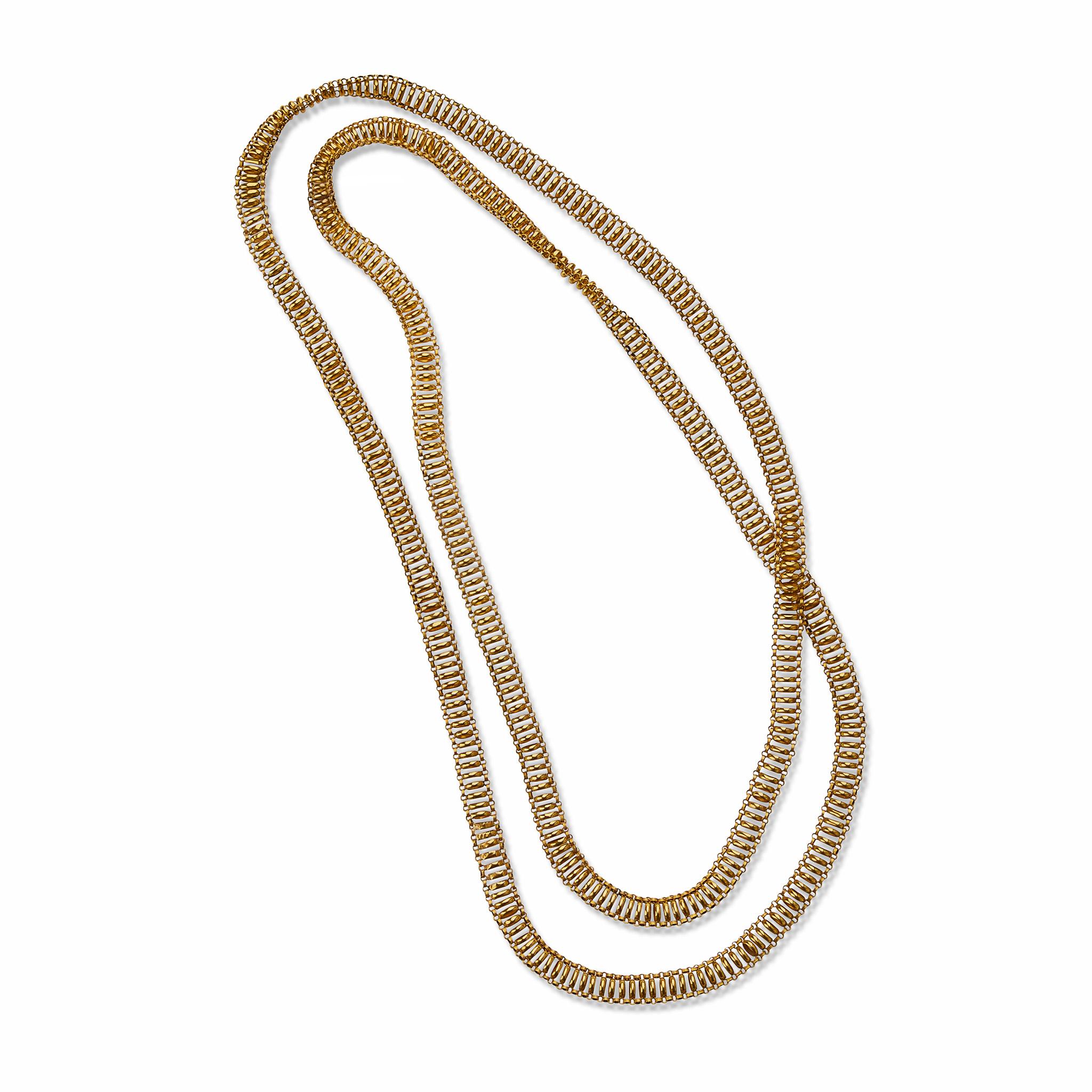 Women's or Men's Georgian Long Chain 18K Gold Necklace For Sale