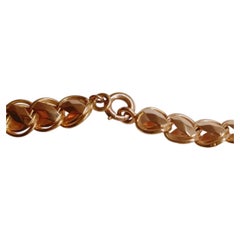 Georgian Long Chain 18K Gold Necklace with French Medallion