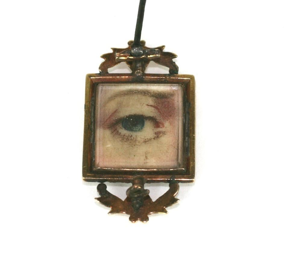 Women's Georgian Lover's Eye Brooch For Sale