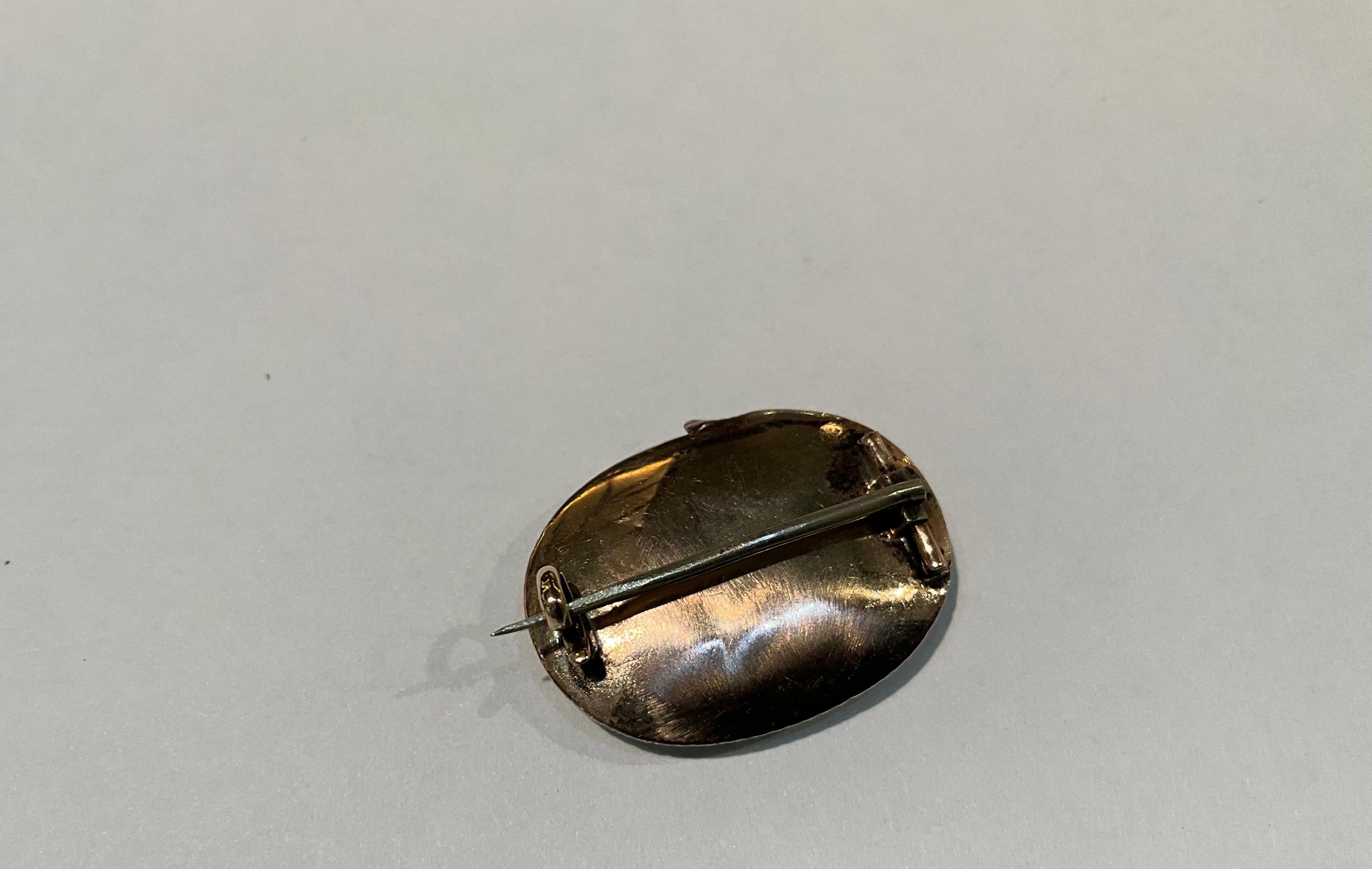 Women's or Men's Georgian Lover's Eye Miniature Brooch with gold bezel in the form of a Serpent