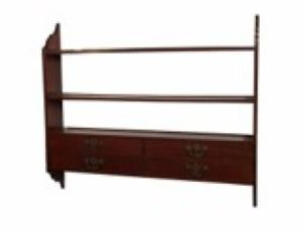 Chippendale Georgian mahogany open shelves bookcase or display For Sale