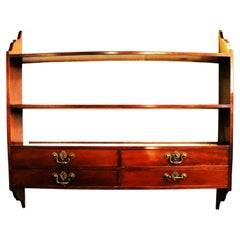 Antique Georgian mahogany open shelves bookcase or display