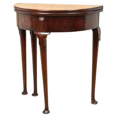 Georgian Mahogany 18th Century Demi Lune Tea Table