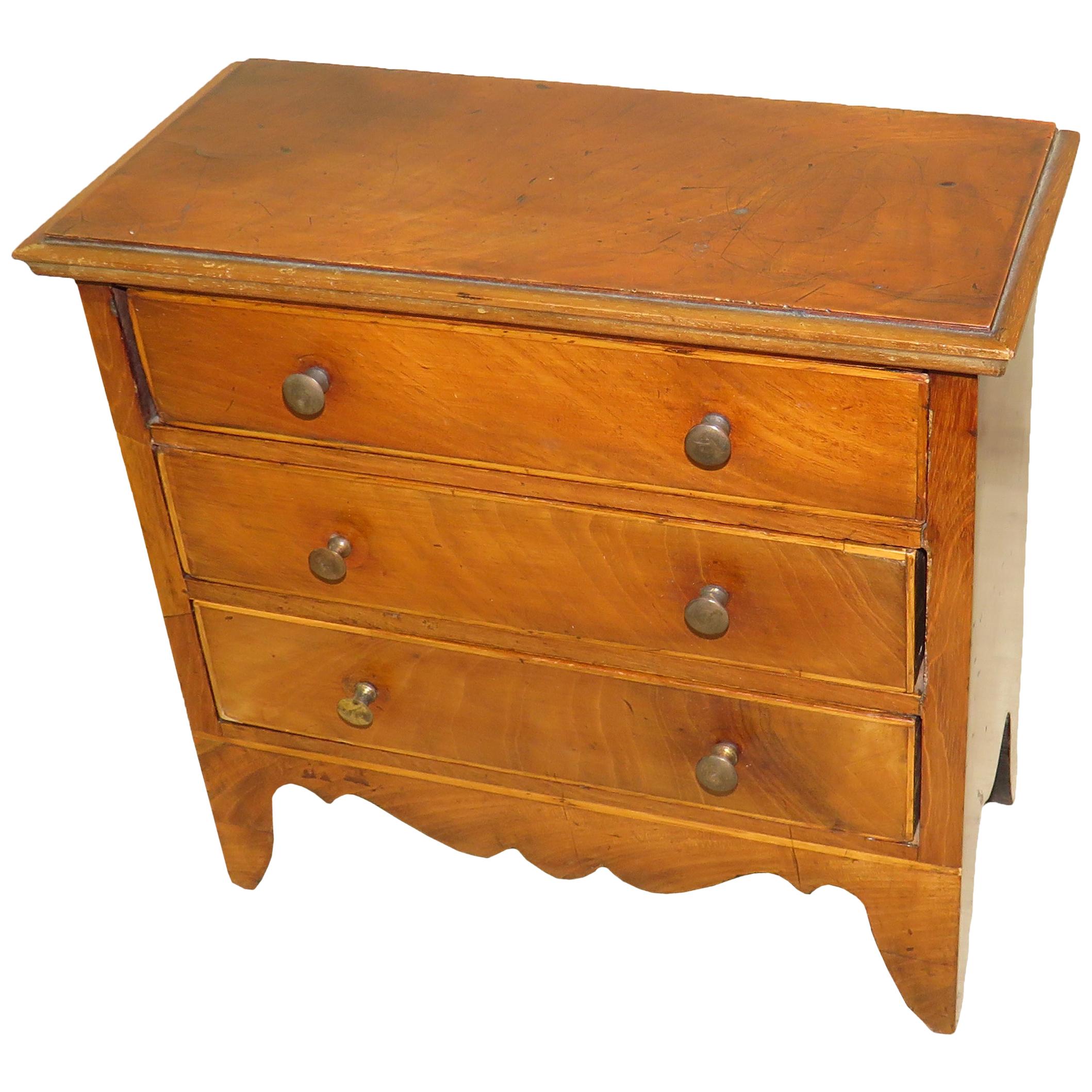 Georgian Mahogany 18th Century Miniature Chest of Drawers For Sale