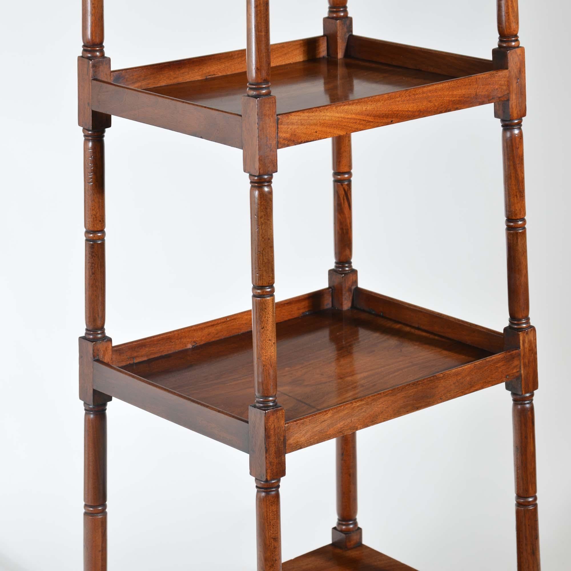 George III Georgian mahogany A-frame whatnot For Sale