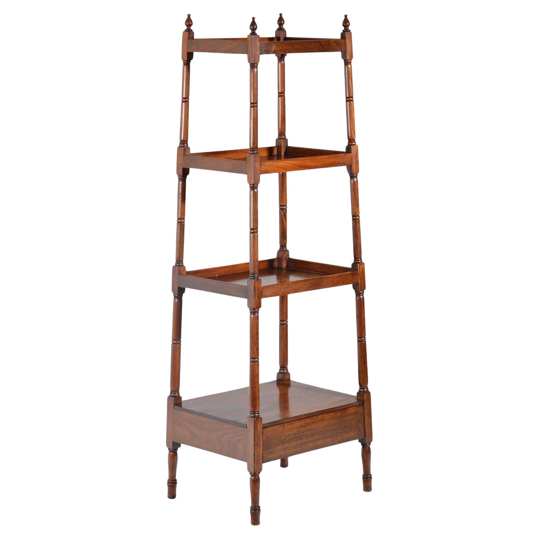 Georgian mahogany A-frame whatnot For Sale