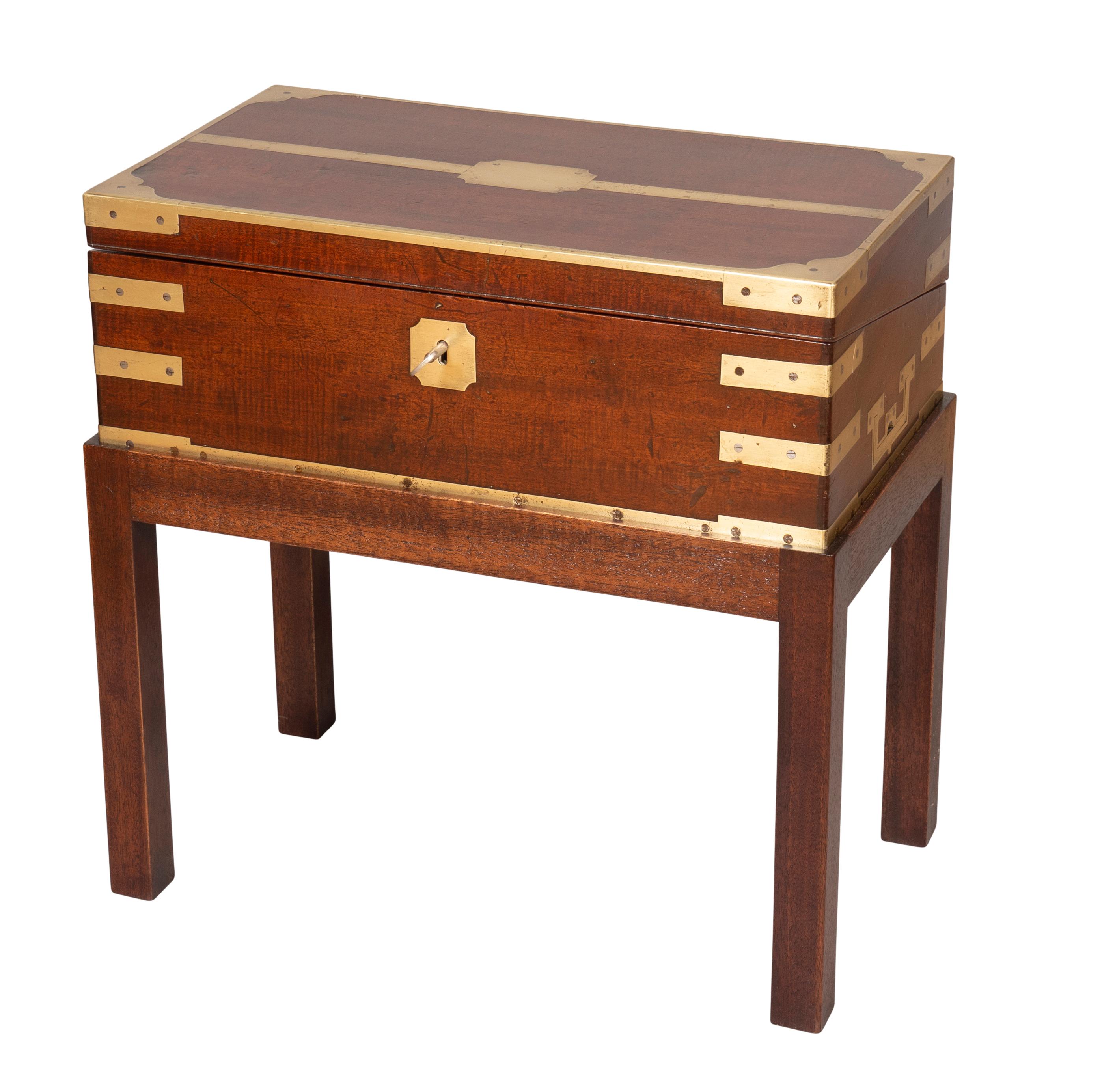 Georgian Mahogany and Brass Bound Campaign Lap Desk on Base 6