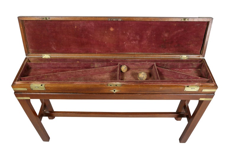 Mahogany and Brass Gun Case/ Coffee Table For Sale at 1stDibs