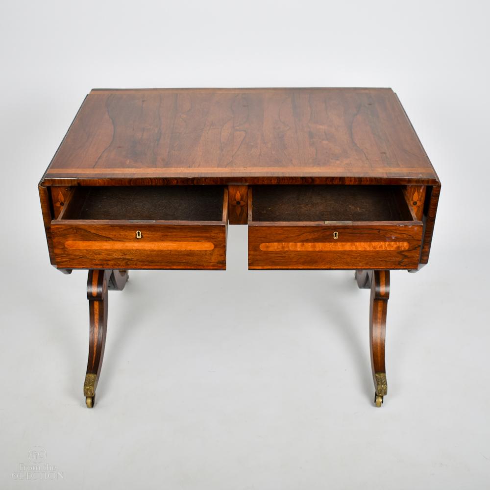 Inlay Georgian, Mahogany and Satinwood, Sofa Table, Circa 1810 For Sale