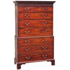 Georgian Mahogany Used Tallboy or Chest on Chest