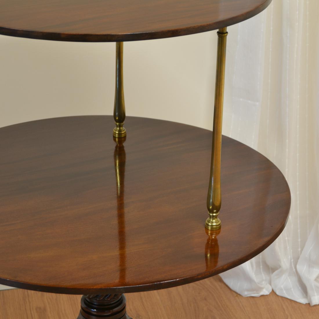 Georgian Mahogany Antique Two-Tier Occasional Table 1