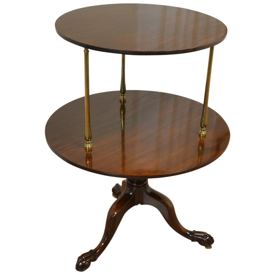 Georgian Mahogany Antique Two-Tier Occasional Table