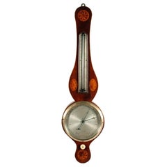 Georgian Mahogany Barometer & Thermometer, 19th Century