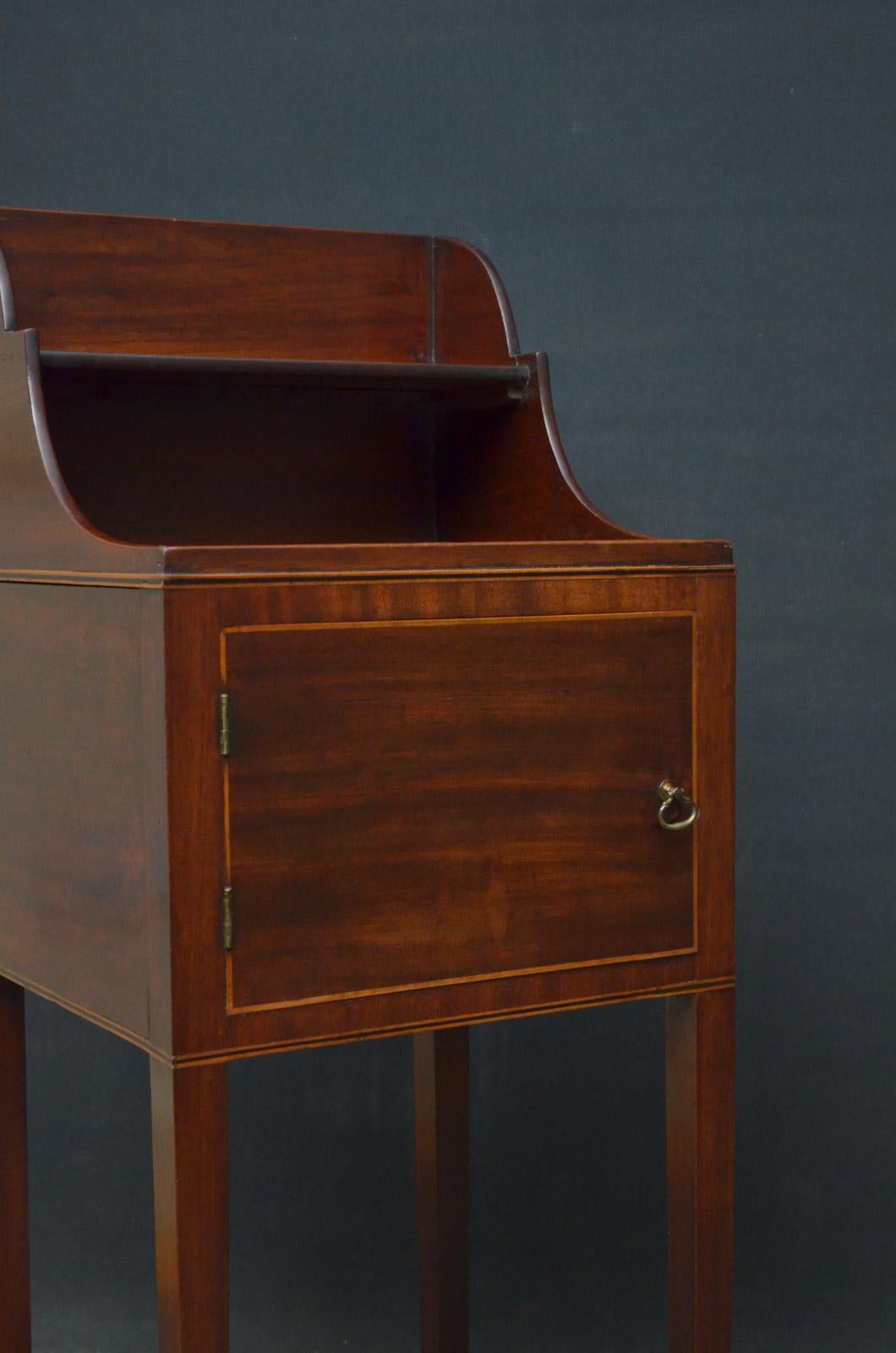 English Georgian Mahogany Bedside Cabinet