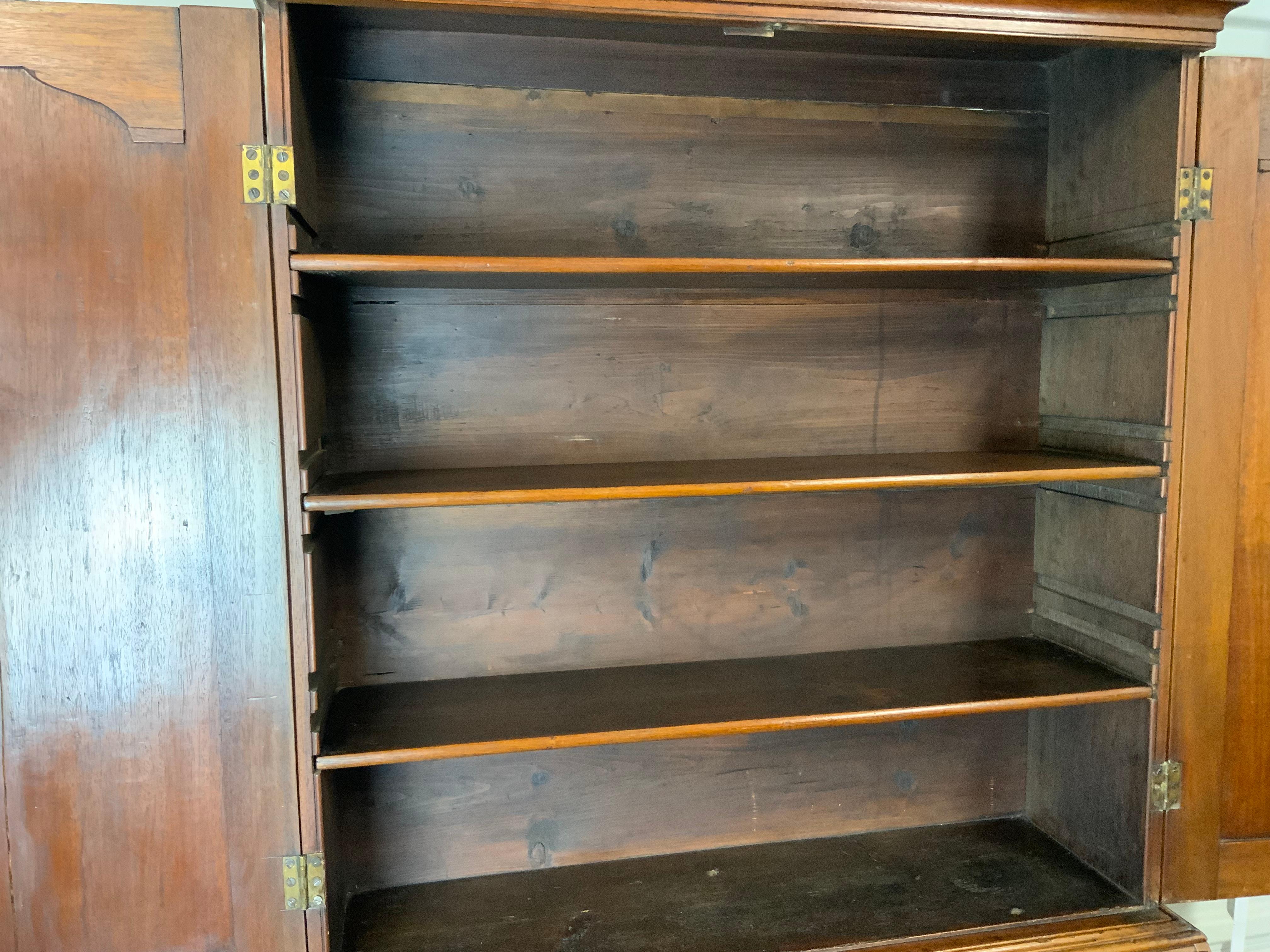 Georgian Mahogany Blind Door Bookcase Secretary For Sale 4