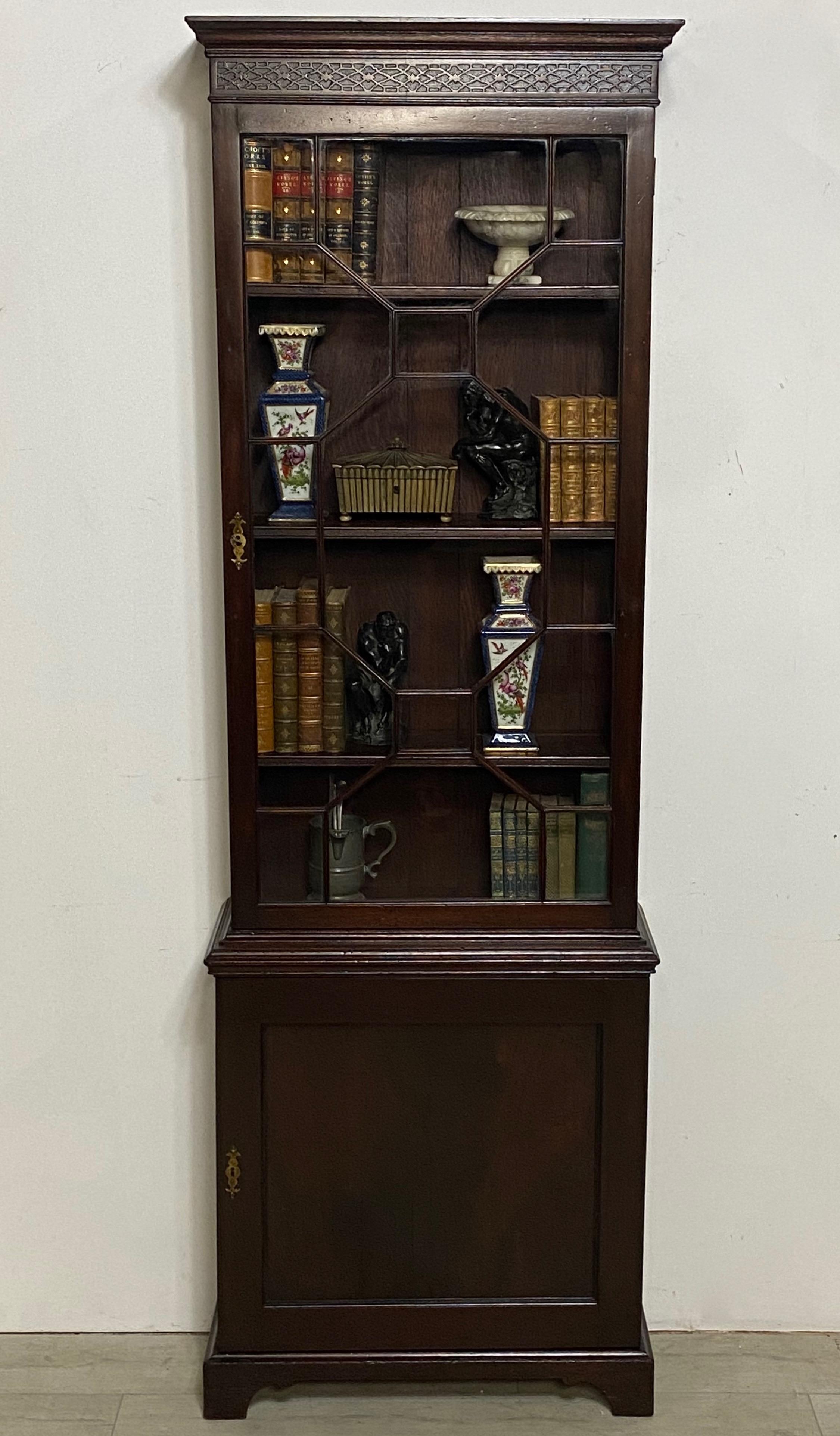 Georgian Mahogany Bookcase Cabinet, English 19th Century For Sale 4