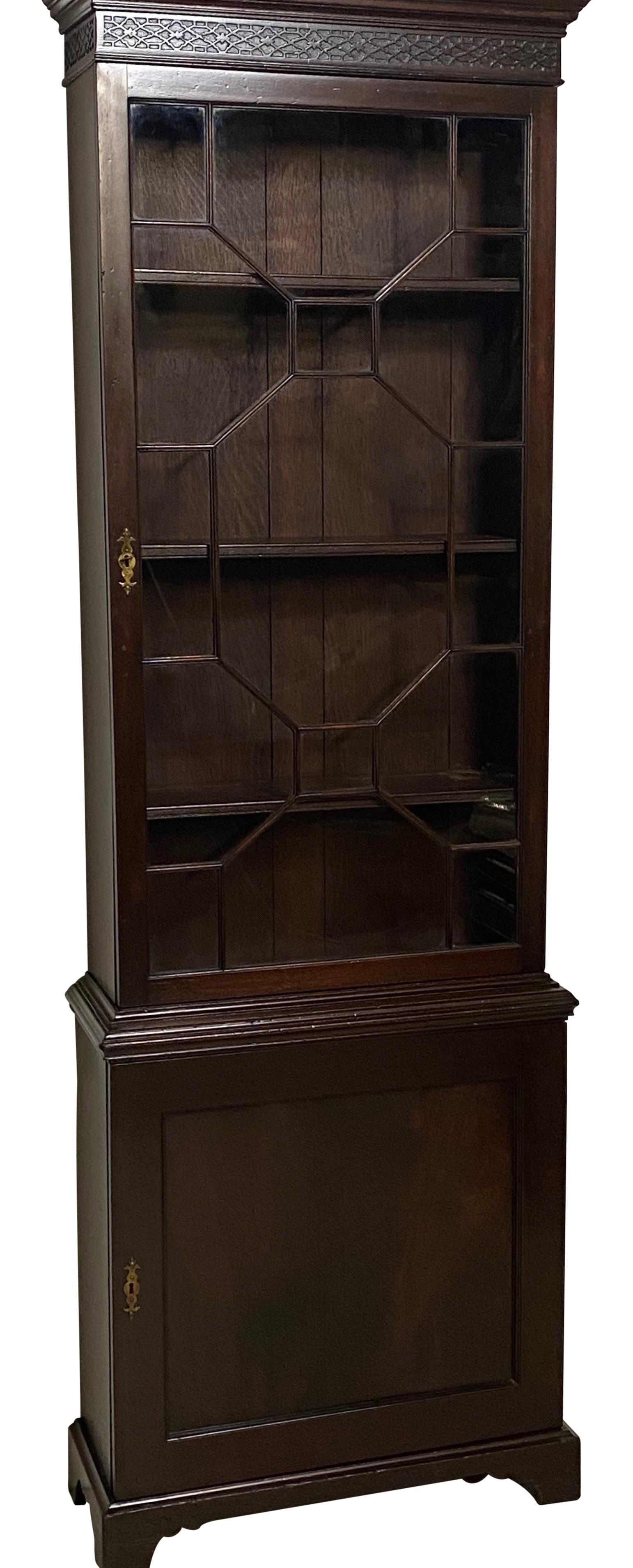 Georgian Mahogany Bookcase Cabinet, English 19th Century For Sale 5