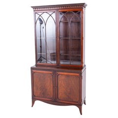 Georgian Mahogany Bookcase Revival Library Cabinet