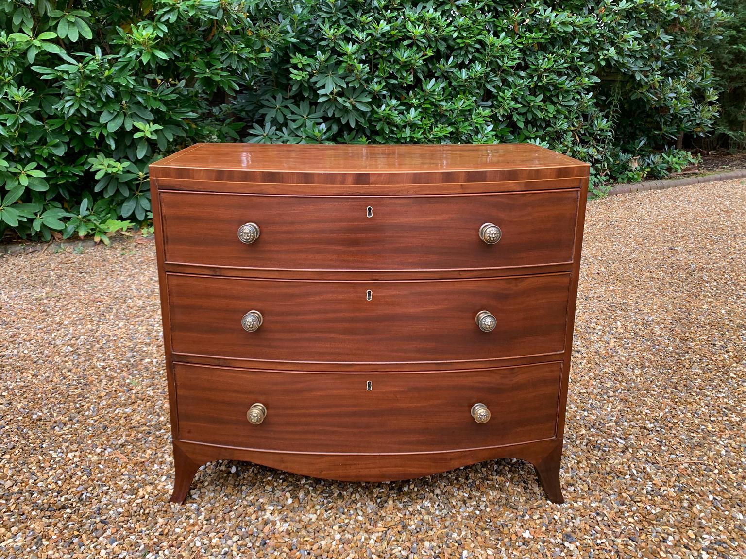 Georgian Mahogany Bow Chest of Drawers In Excellent Condition In Richmond, Surrey