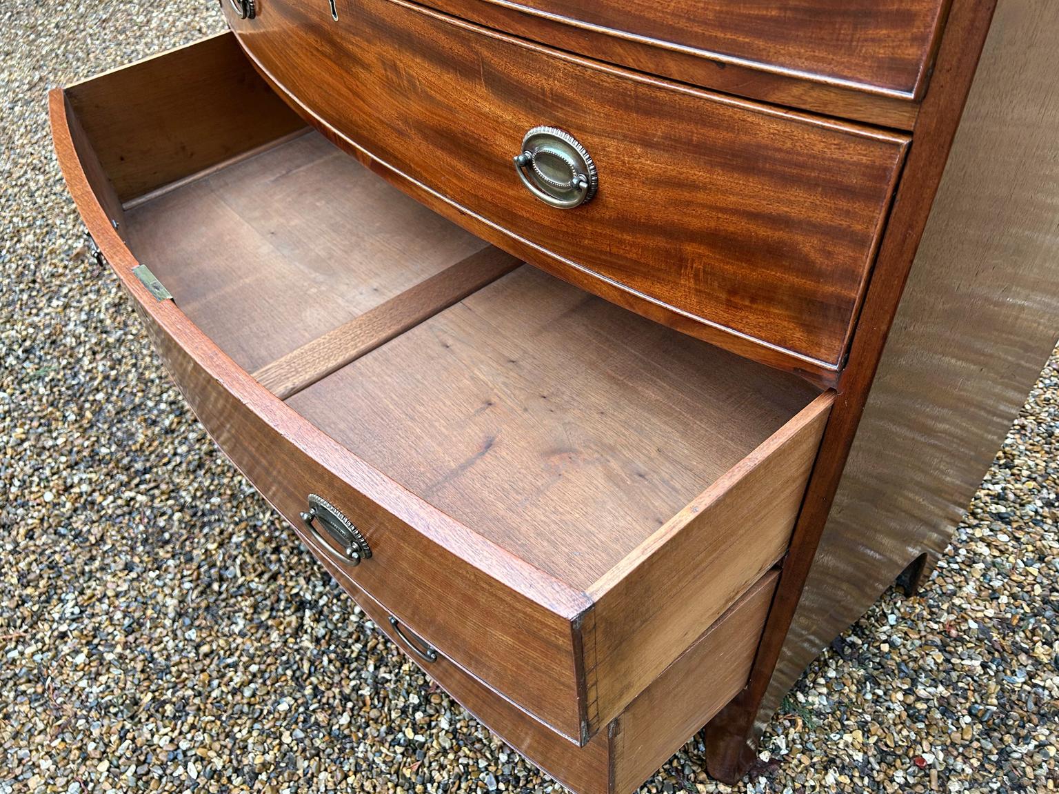 19th Century Georgian Mahogany Bow Front Chest of Drawers