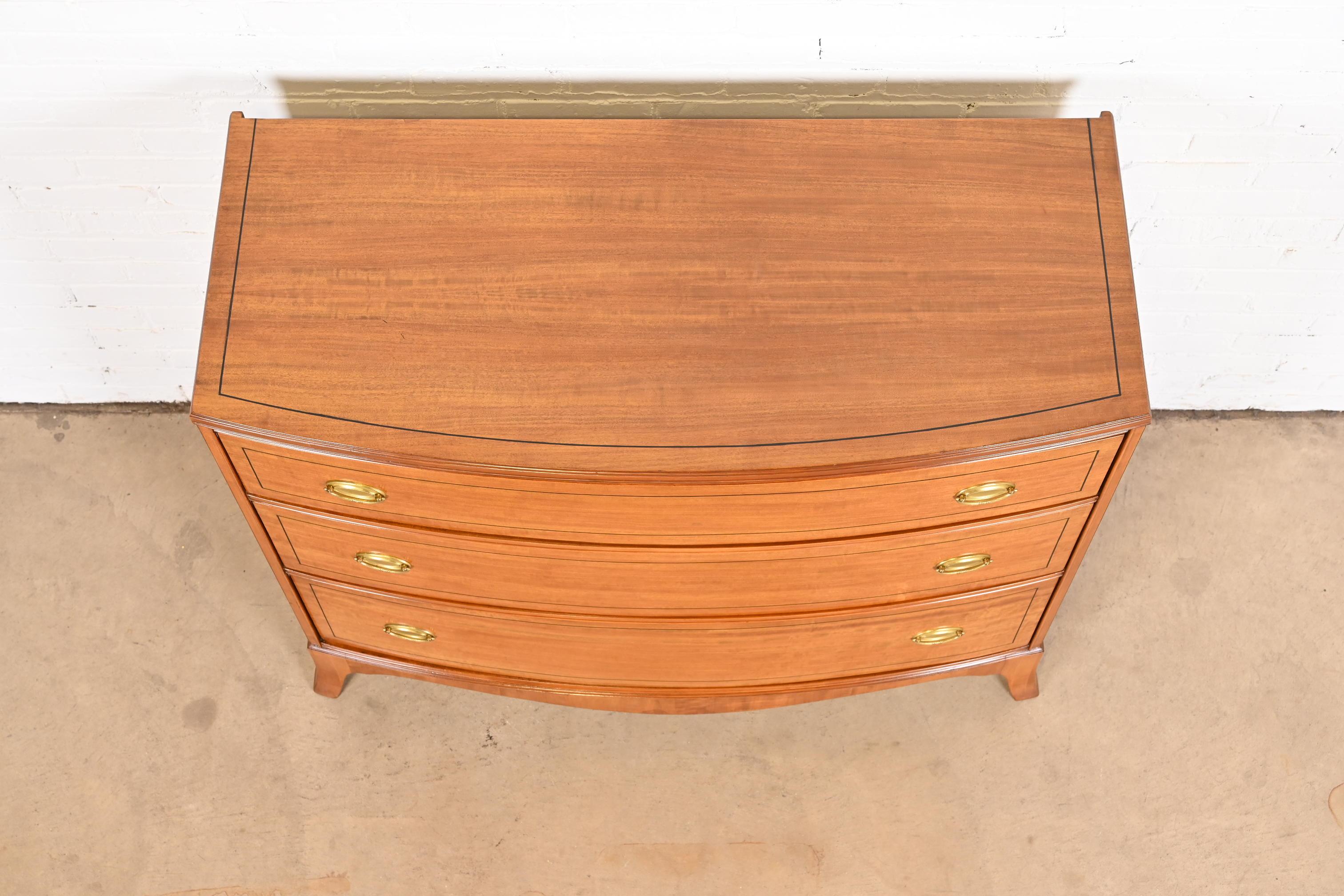 Georgian Mahogany Bow Front Chest of Drawers in the Manner of Baker Furniture 5