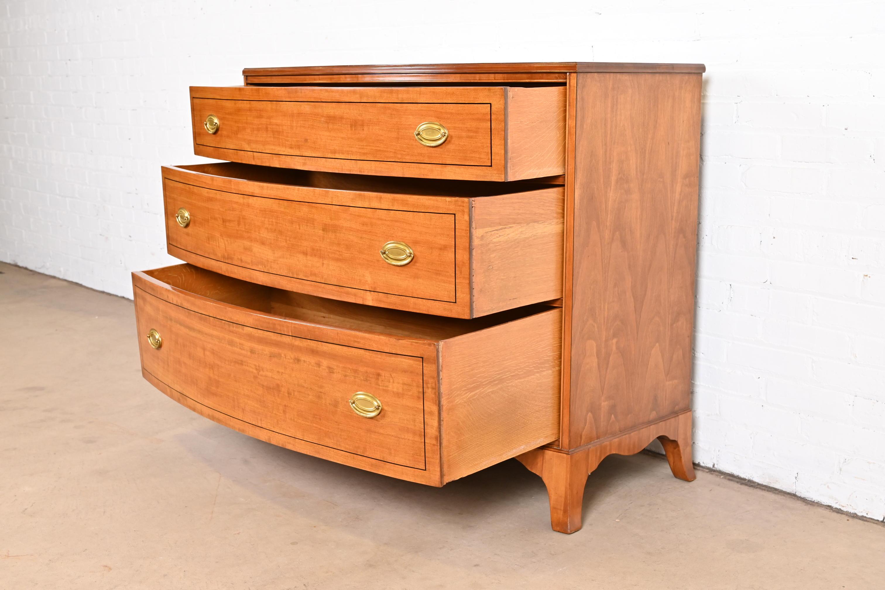 Georgian Mahogany Bow Front Chest of Drawers in the Manner of Baker Furniture 1