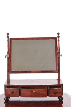 Georgian Mahogany Bow Front Dressing Table Mirror