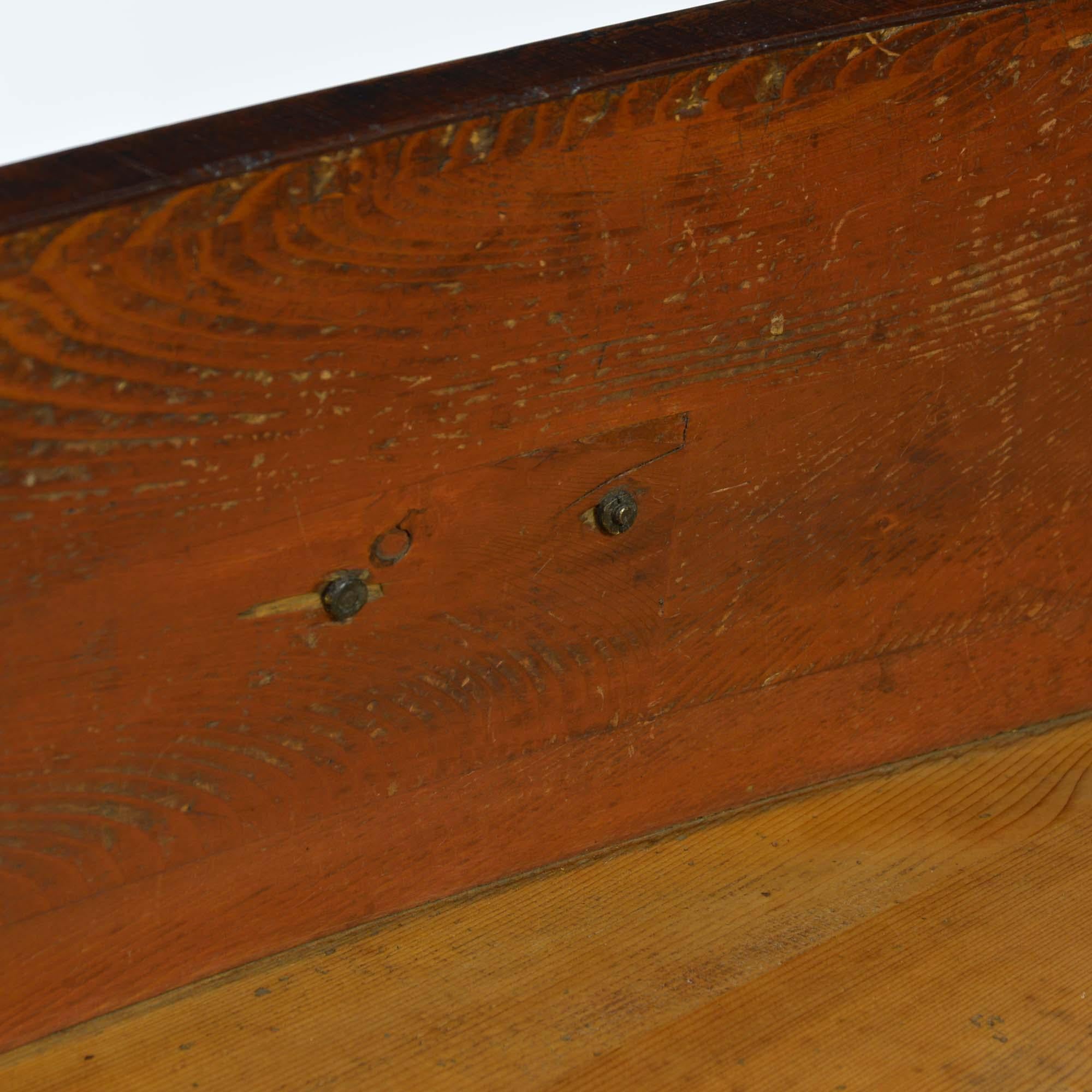 Georgian mahogany bowfront commode chest of drawers with writing slide For Sale 6