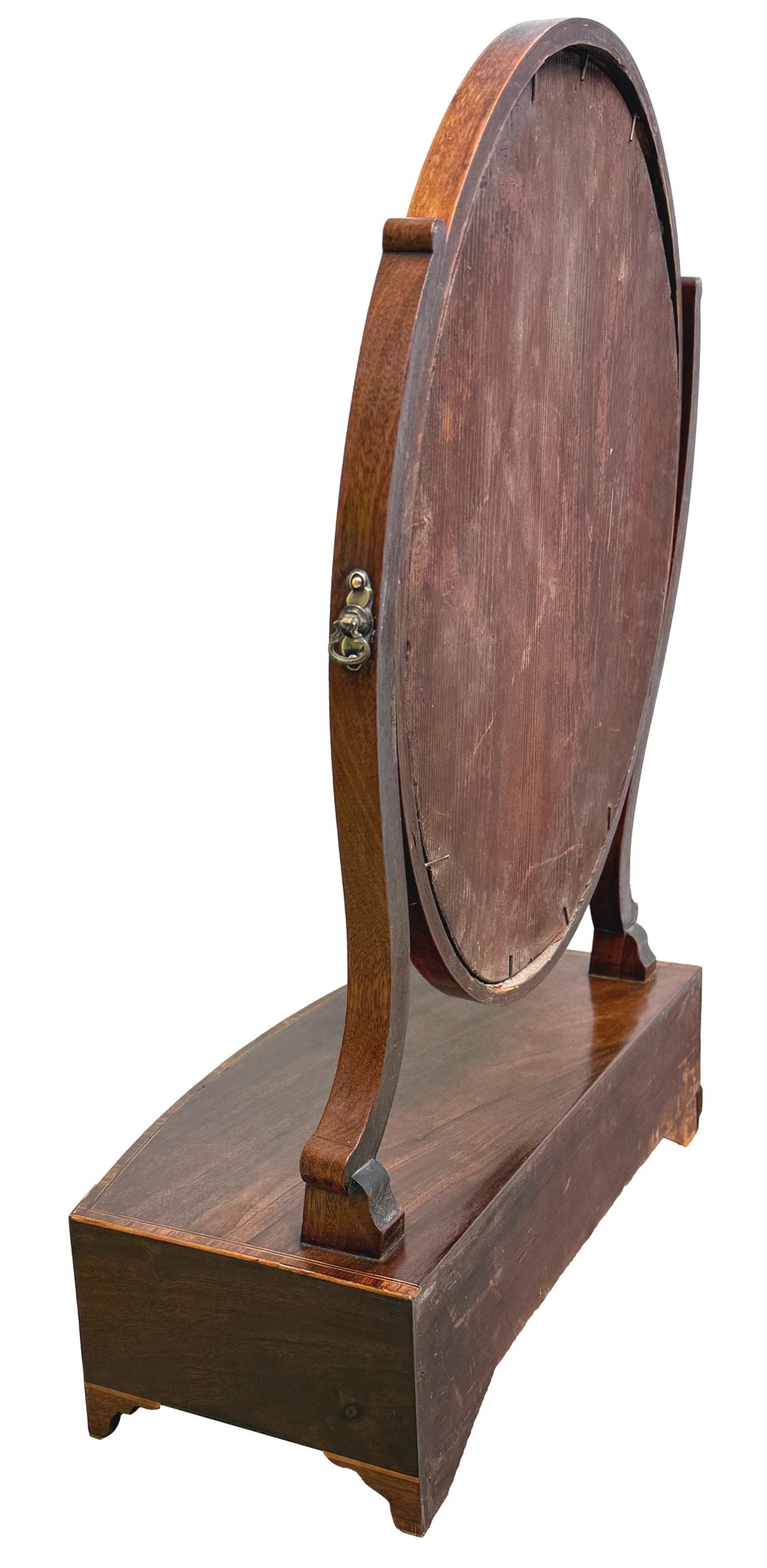 Georgian Mahogany Bowfront Dressing Table Mirror 3