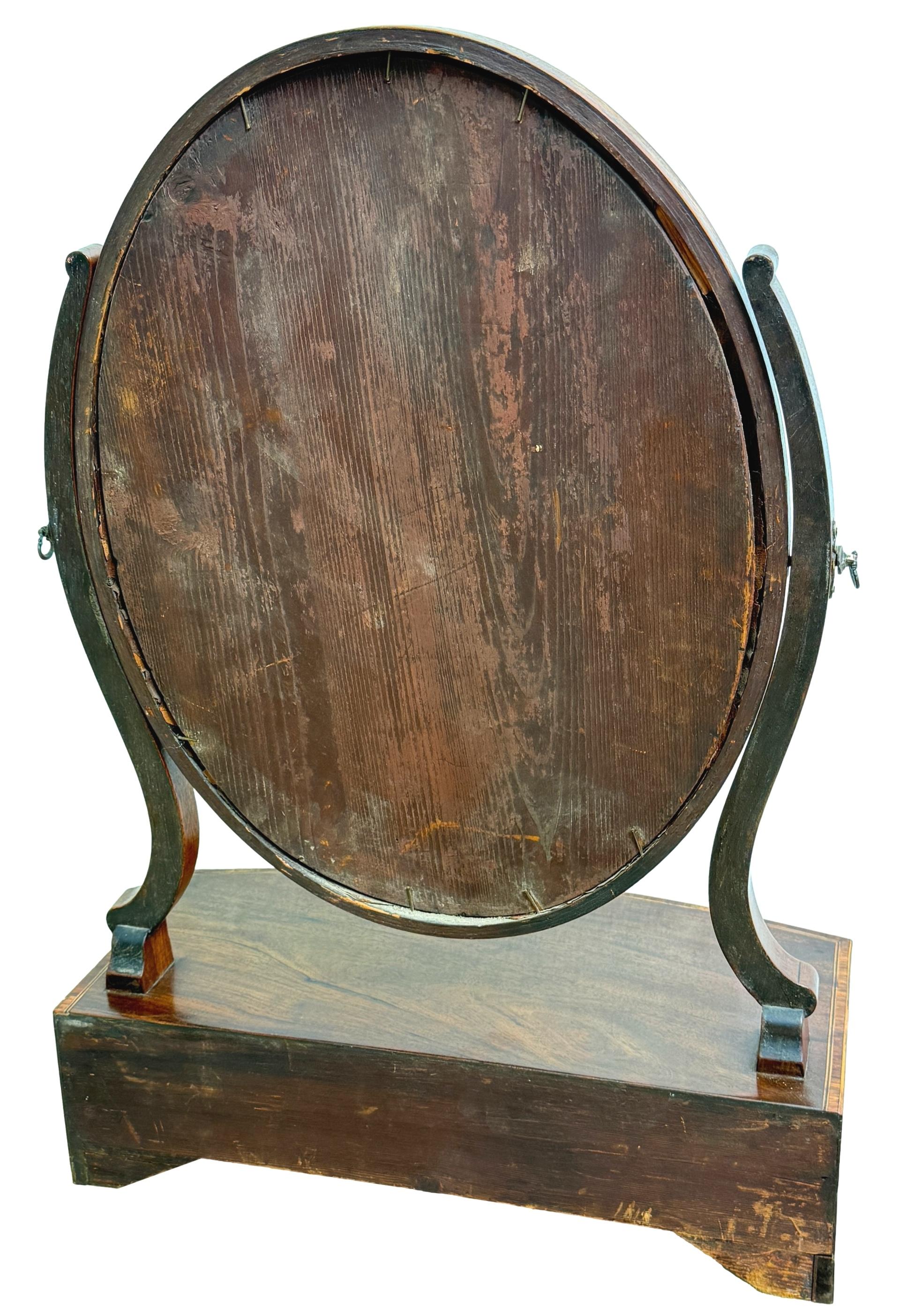 Georgian Mahogany Bowfront Dressing Table Mirror 4