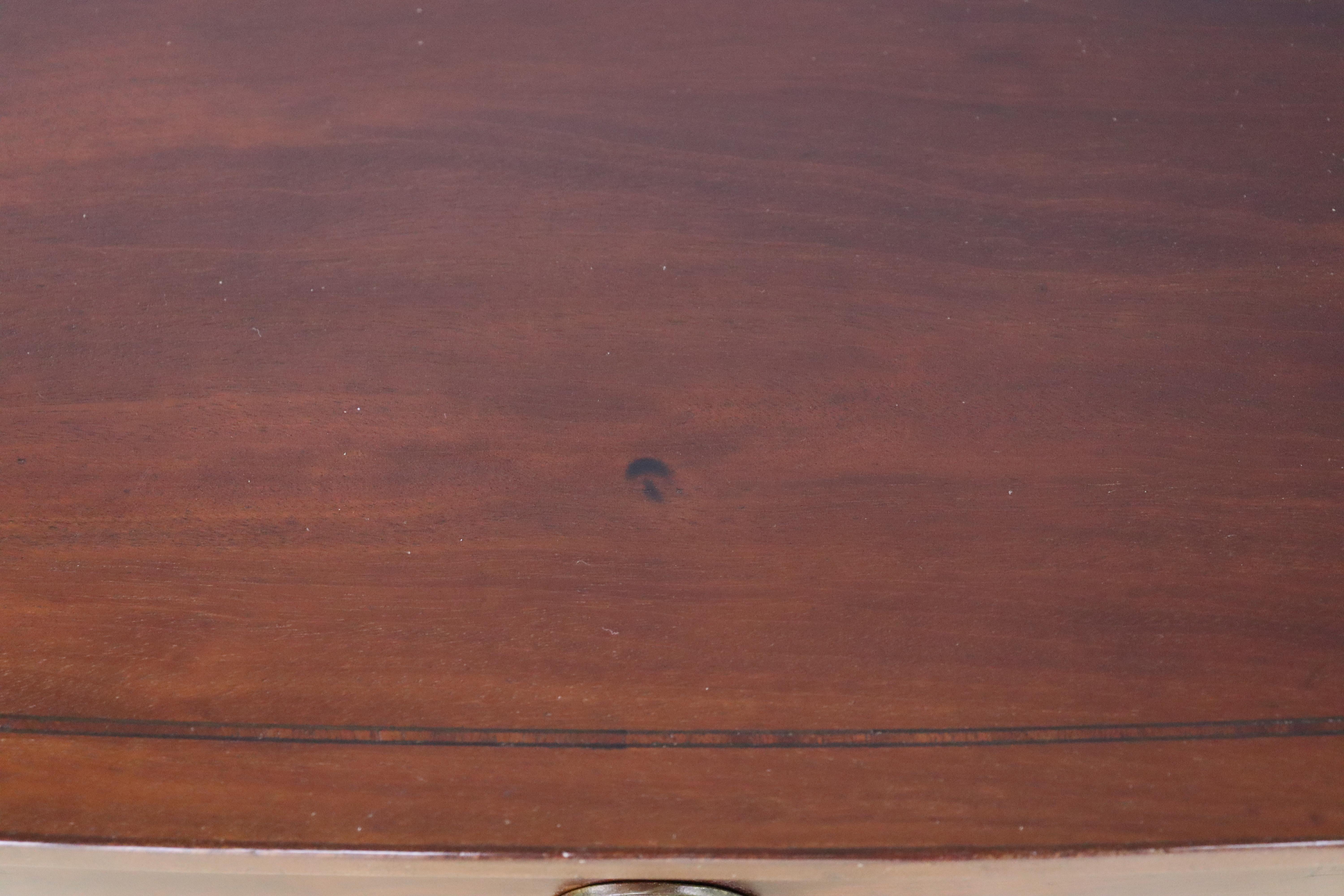 Georgian Mahogany Bowfront Side Table or Small Server For Sale 4
