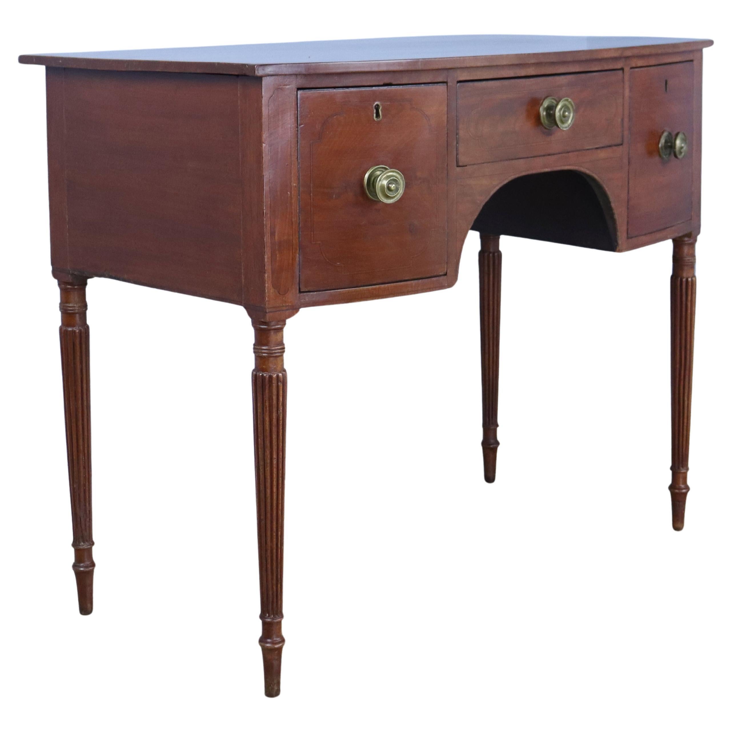 Georgian Mahogany Bowfront Side Table or Small Server For Sale