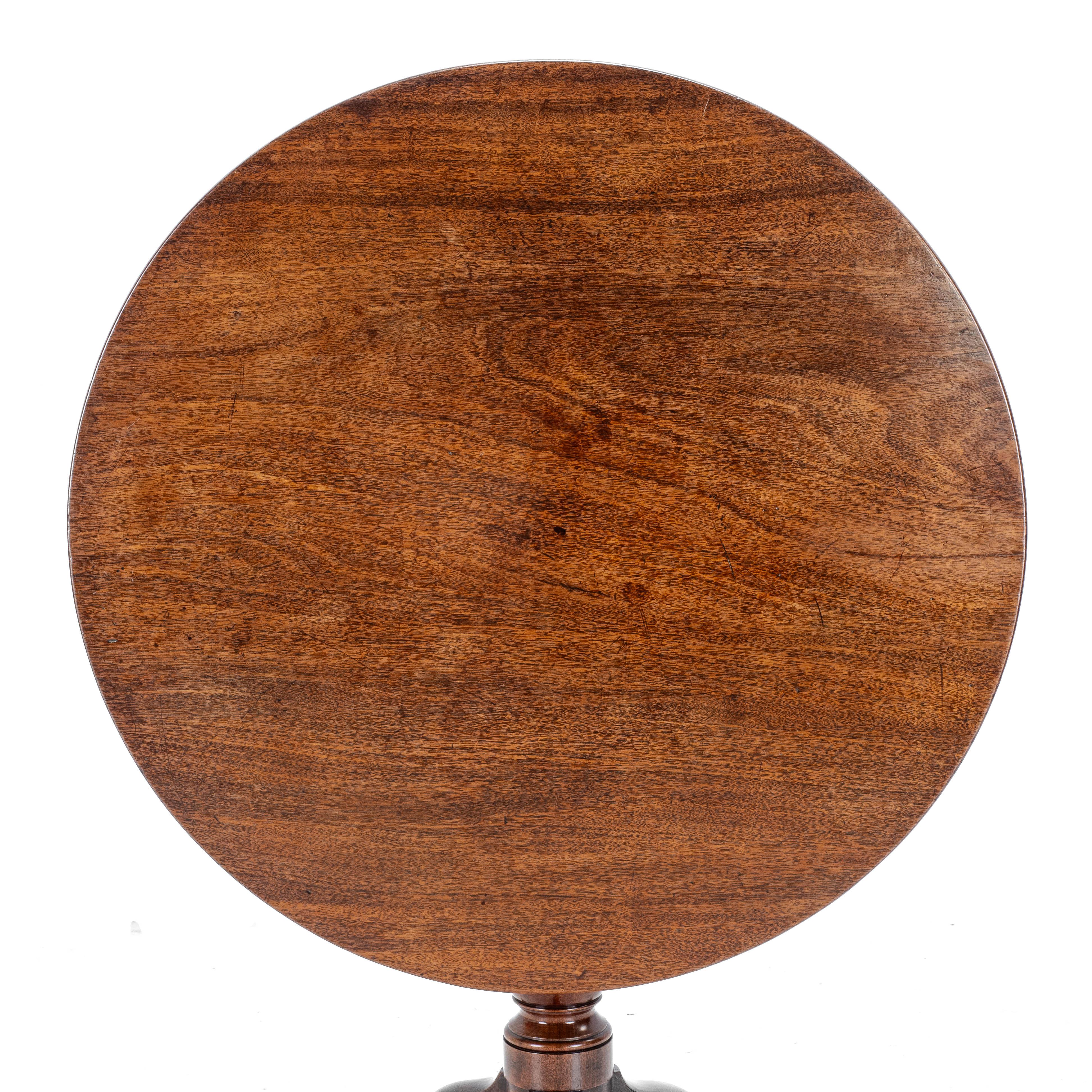 XVIIIe siècle Mid c.18th Georgian Mahogany Birdcage Tripod Tilt Top Supper Table (George I/II) en vente