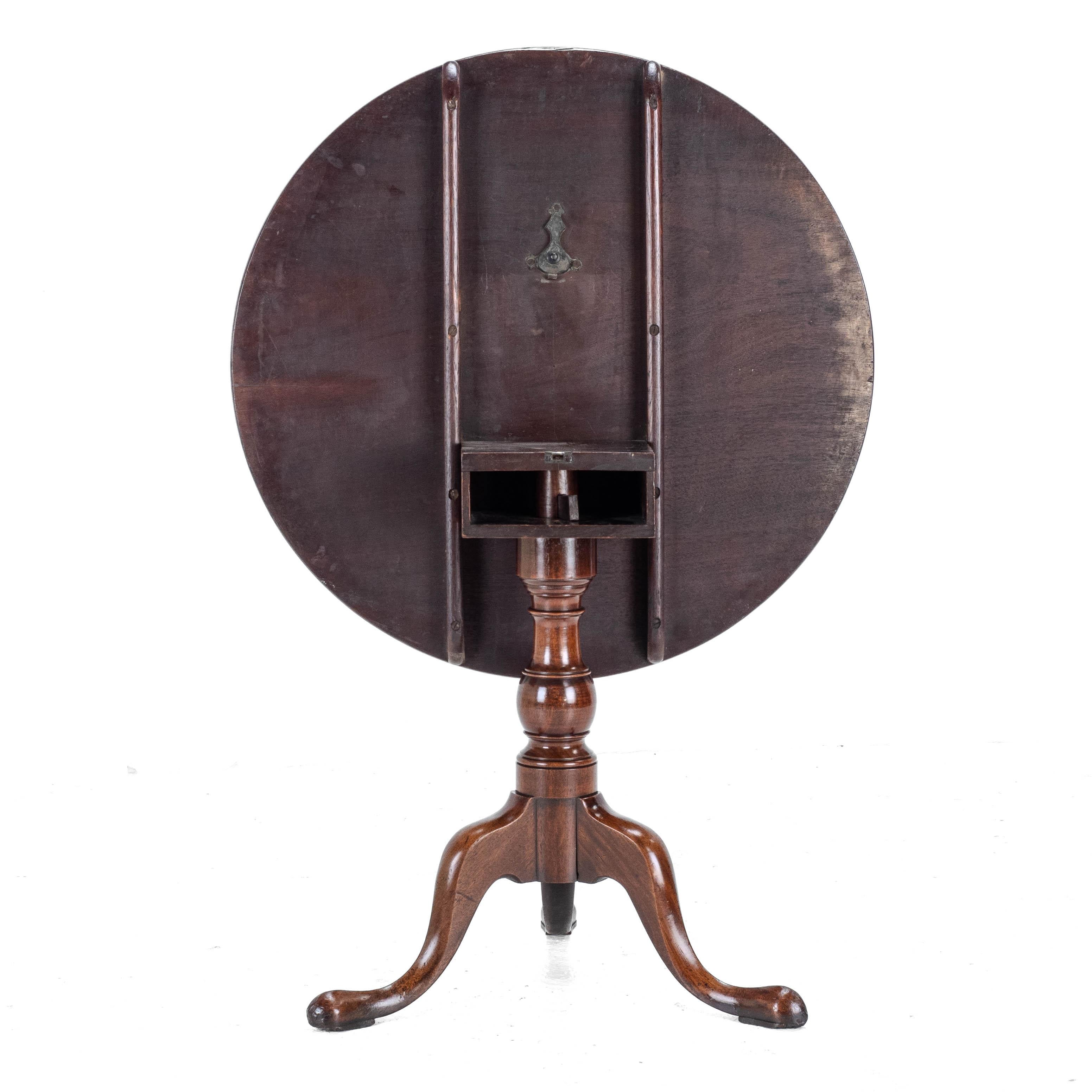 Mid c.18th Georgian Mahogany Birdcage Tripod Tilt Top Supper Table (George I/II) en vente 8