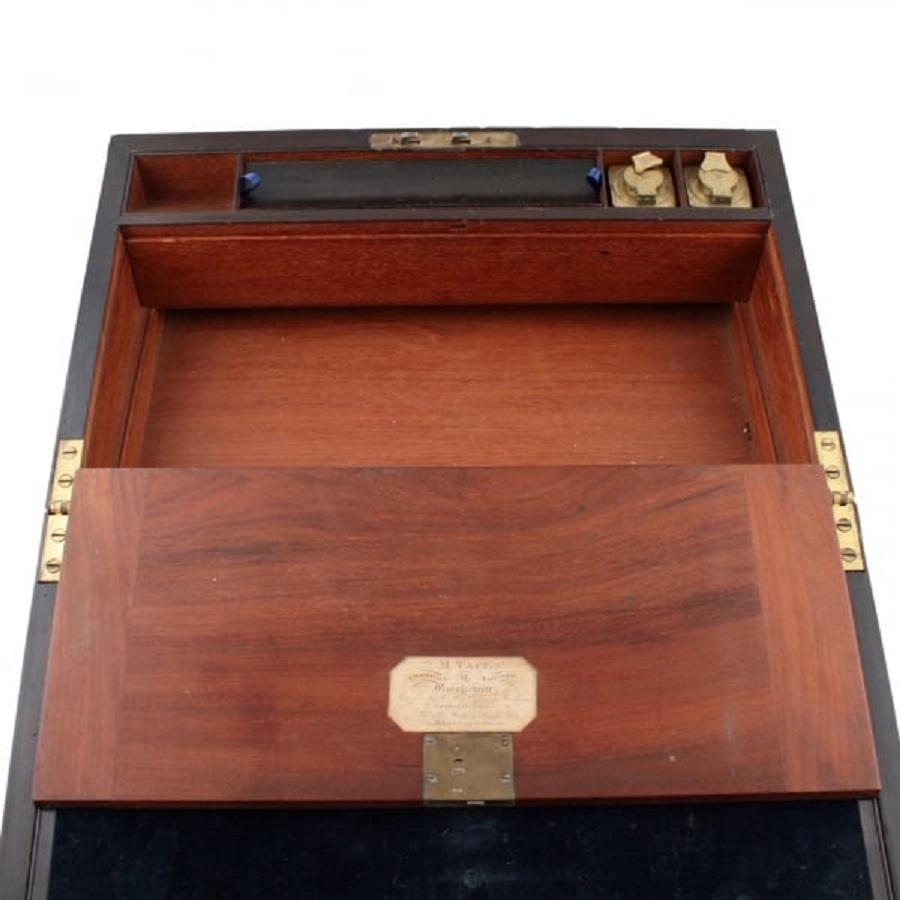 Georgian Mahogany Box Desk, 19th Century In Good Condition For Sale In London, GB