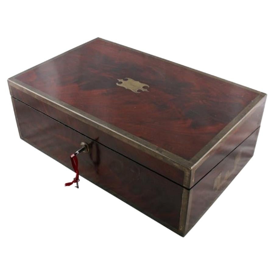 Georgian Mahogany Box Desk, 19th Century For Sale