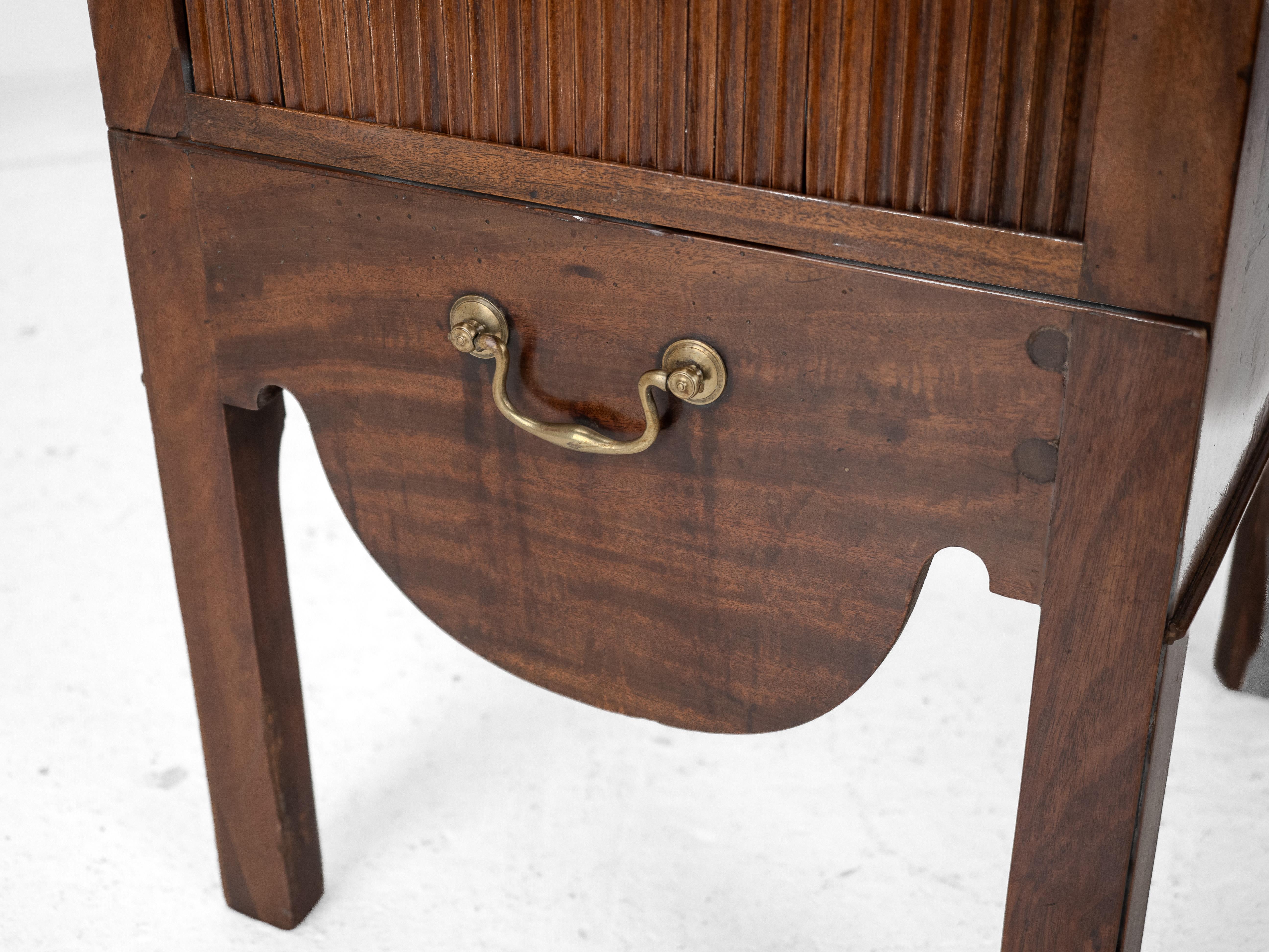 Georgian Mahogany Boxwood Inlaid Washstand c18th (Mirror Tambour Cabinet Folding For Sale 11