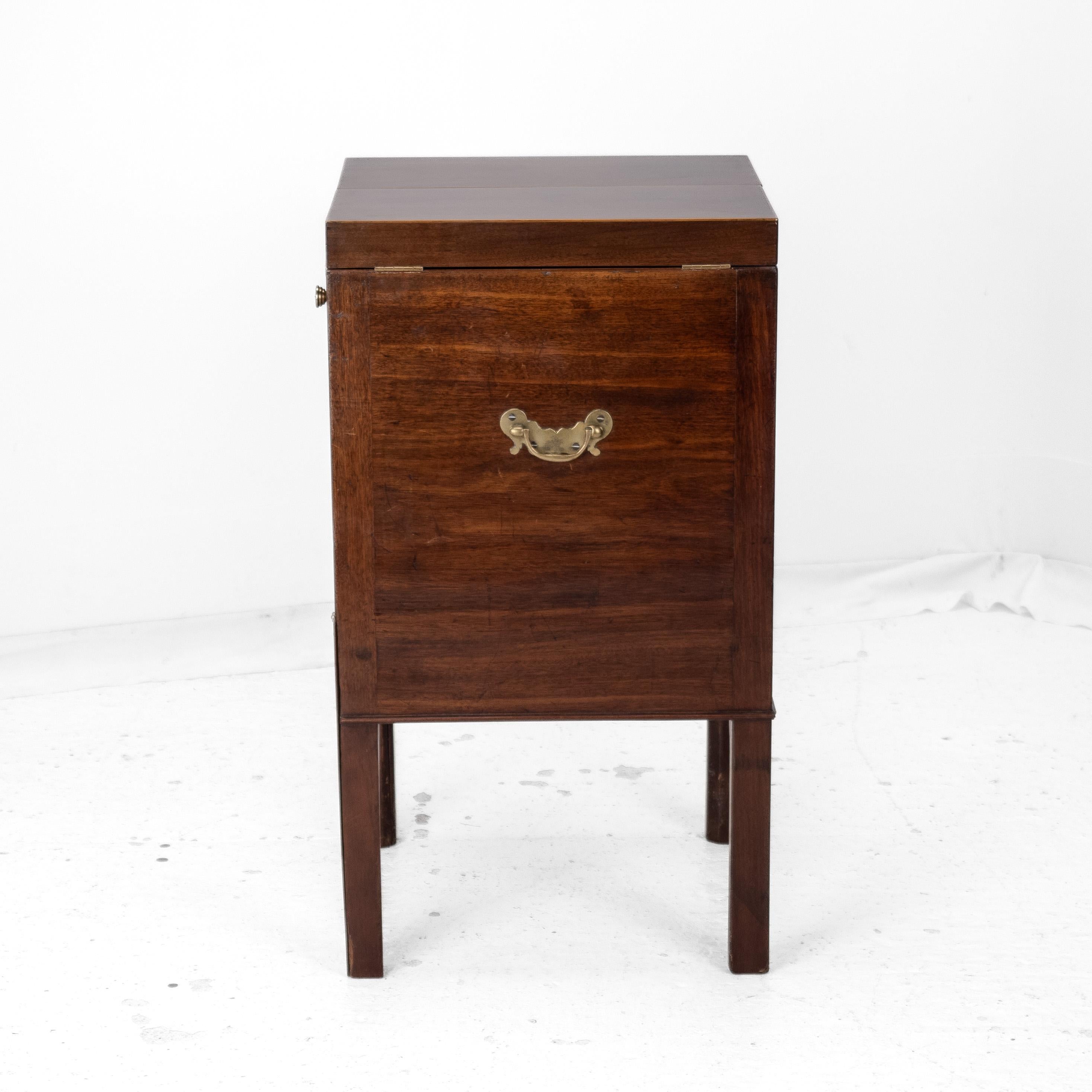 Georgian Mahogany Boxwood Inlaid Washstand c18th (Mirror Tambour Cabinet Folding For Sale 1