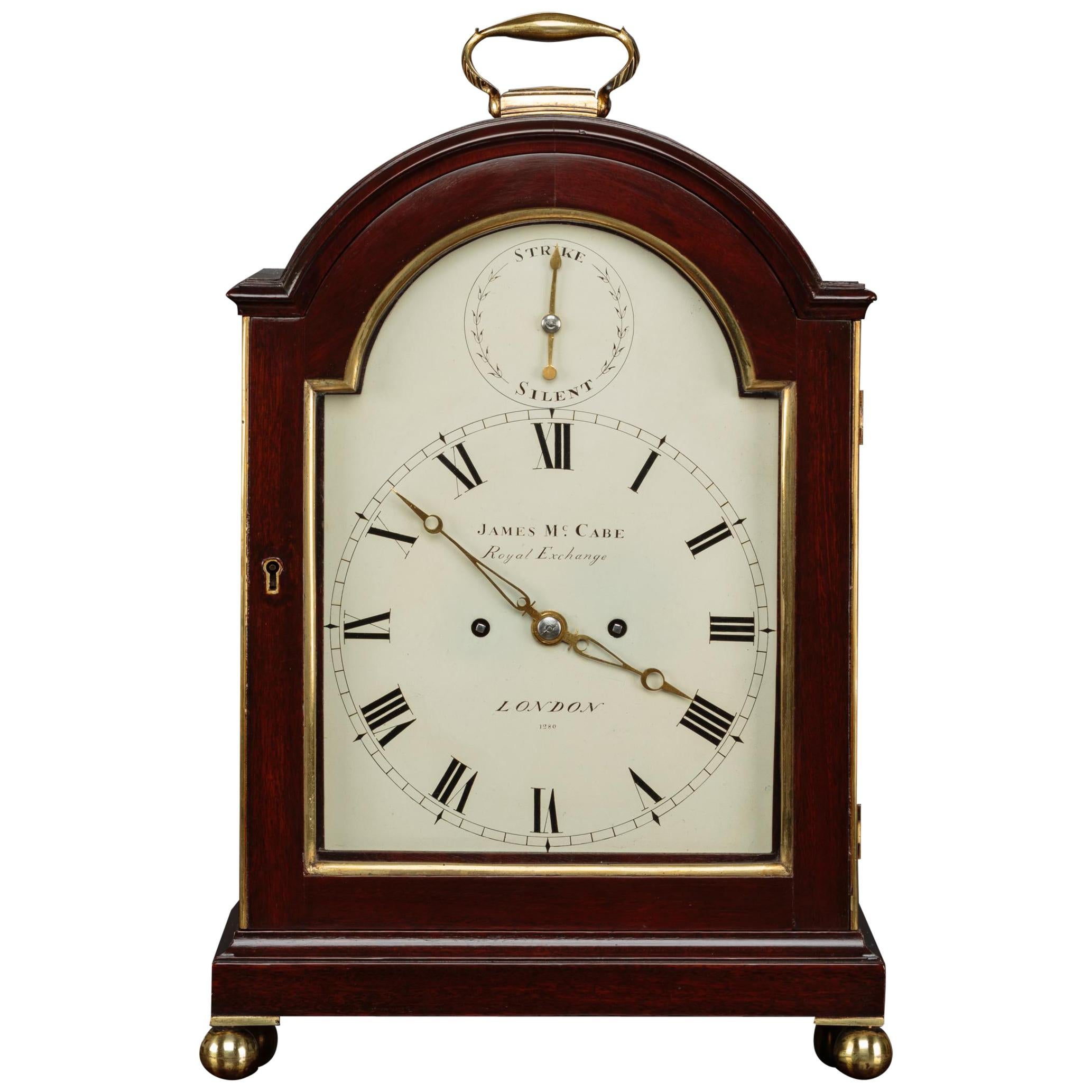 Mahogany Bracket Clock by James McCabe, London For Sale at 1stDibs