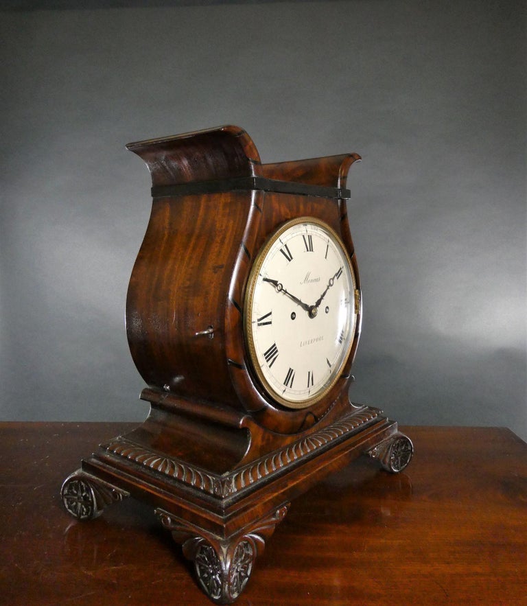 Mahogany Bracket Clock by Moncas, Liverpool For Sale at 1stDibs