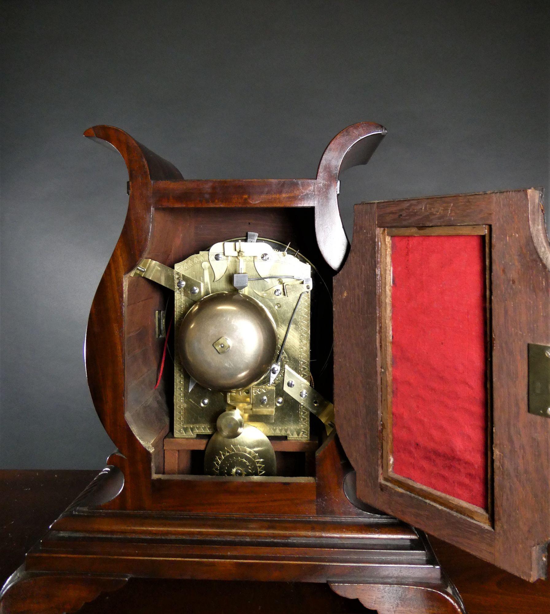 Early 19th Century Georgian Mahogany Bracket Clock by Moncas, Liverpool For Sale