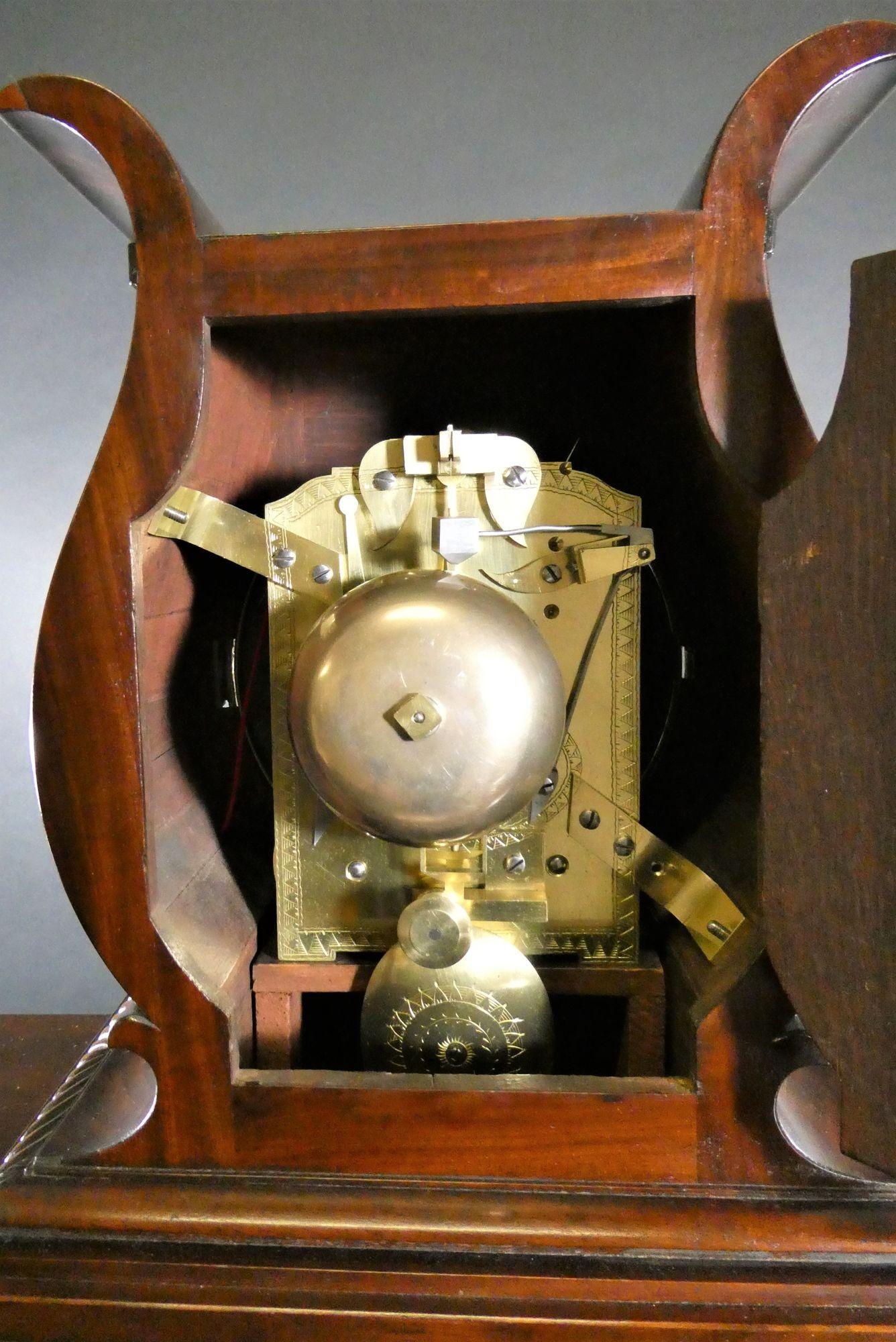 Georgian Mahogany Bracket Clock by Moncas, Liverpool For Sale 1