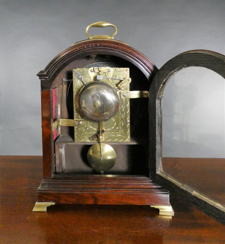 Mahogany Bracket Clock by Robert Wood, London For Sale at 1stDibs