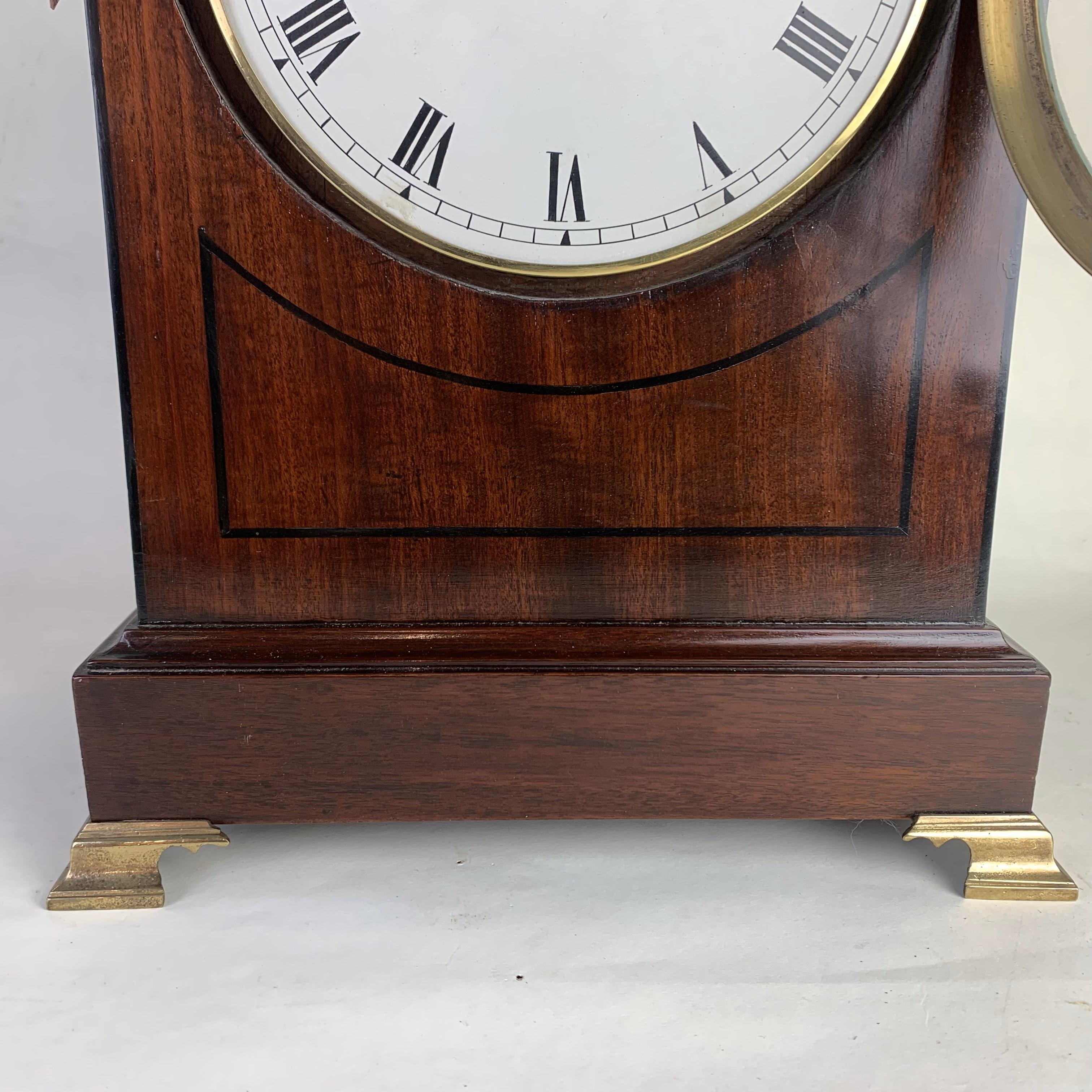 European Georgian Mahogany Bracket Clock