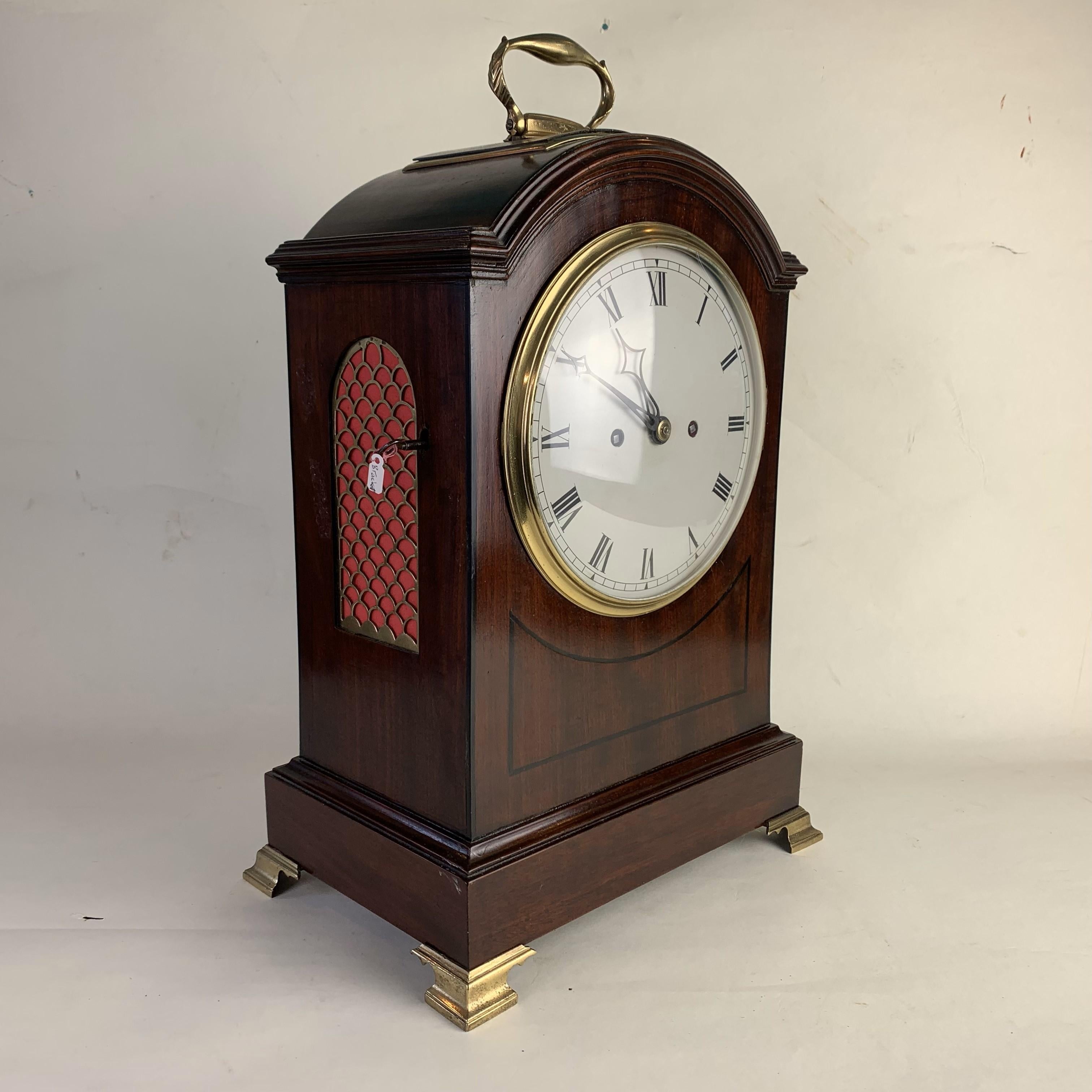 19th Century Georgian Mahogany Bracket Clock